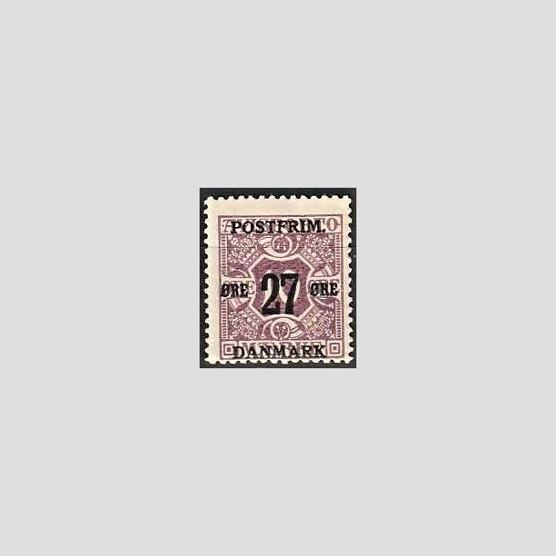 FRIMRKER DANMARK | 1918 - AFA 89 - 27 re/10 re lilla provisorium - Ubrugt