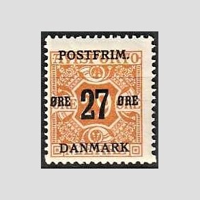 FRIMRKER DANMARK | 1918 - AFA 91 - 27 re/29 re orange provisorium - Ubrugt