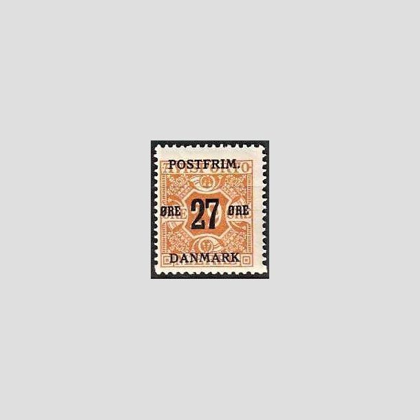 FRIMRKER DANMARK | 1918 - AFA 91 - 27 re/29 re orange provisorium - Ubrugt