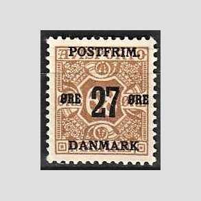 FRIMRKER DANMARK | 1918 - AFA 94 - 27 re/68 re brun provisorium - Ubrugt
