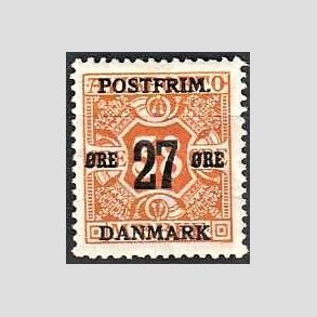 FRIMRKER DANMARK | 1918 - AFA 92 - 27 re/38 re orange provisorium - Ubrugt