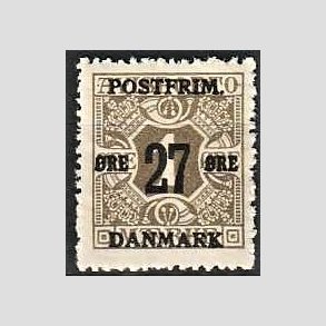 FRIMRKER DANMARK | 1918 - AFA 85 - 27 re/1 re olivengr provisorier - Ubrugt
