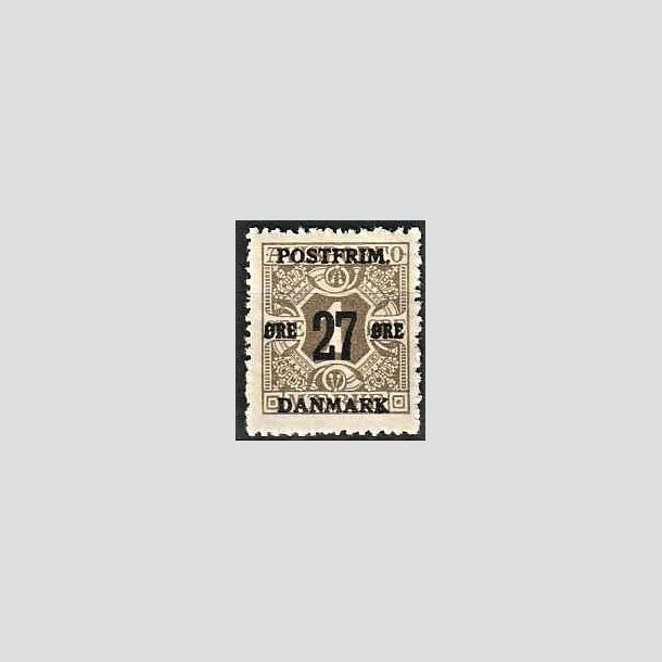FRIMRKER DANMARK | 1918 - AFA 85 - 27 re/1 re olivengr provisorier - Ubrugt
