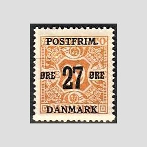 FRIMRKER DANMARK | 1918 - AFA 91 - 27 re/29 re orange provisorium - Ubrugt