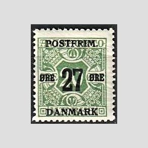 FRIMRKER DANMARK | 1918 - AFA 90 - 27 re/20 re grn provisorium - Ubrugt