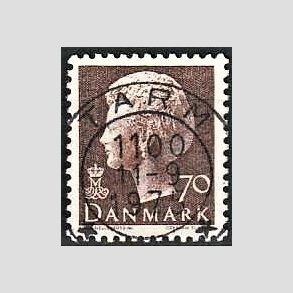 FRIMRKER DANMARK | 1974 - AFA 573 - Dronning Margrethe - 70 re brun - Pragt Stemplet