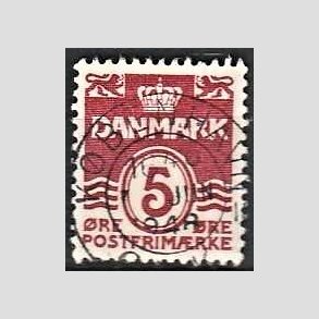 FRIM�RKER DANMARK | 1938 - AFA 246 - B�lgelinie 5 �re vinr�d - Lux Stemplet
