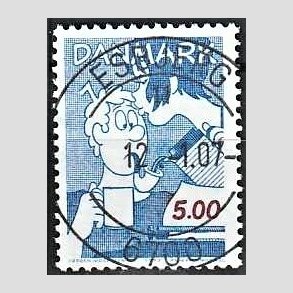 FRIM�RKER DANMARK | 1992 - AFA 1031 - Danske tegneseriefigurer - 5,00 Kr. bl�/r�d - Pragt Stemplet