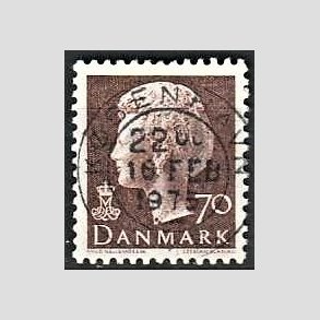 FRIMRKER DANMARK | 1974 - AFA 573 - Dronning Margrethe - 70 re brun - Pragt Stemplet Kbenhavn