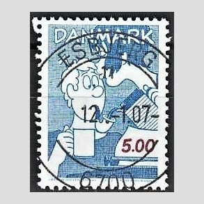 FRIM�RKER DANMARK | 1992 - AFA 1031 - Danske tegneseriefigurer - 5,00 Kr. bl�/r�d - Pragt Stemplet Esbjerg