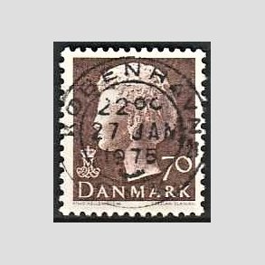 FRIMRKER DANMARK | 1974 - AFA 573 - Dronning Margrethe - 70 re brun - Pragt Stemplet