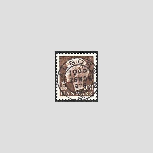 FRIMRKER DANMARK | 1977 - AFA 645 - Dronning Margrethe - 100 re brun - Pragt Stemplet
