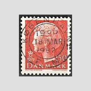 FRIMRKER DANMARK | 1981 - AFA 721 - Dronning Margrethe - 150 re orange - Pragt Stemplet