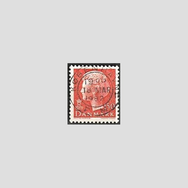 FRIMRKER DANMARK | 1981 - AFA 721 - Dronning Margrethe - 150 re orange - Pragt Stemplet