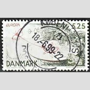 FRIM�RKER DANMARK | 1997 - AFA 1157 - Eventyr og legender - 5,25 Kr. Tommelise - Pragt Stemplet