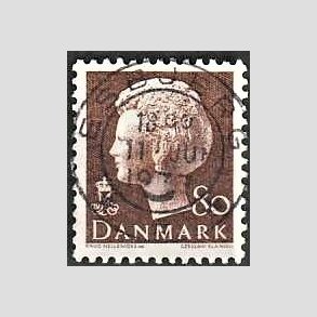 FRIMRKER DANMARK | 1976 - AFA 618 - Dronning Margrethe - 80 re brun - Pragt Stemplet Esbjerg