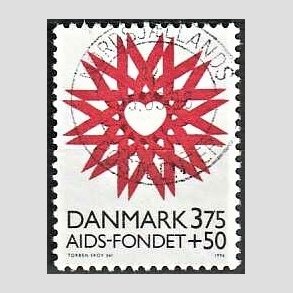 FRIMRKER DANMARK | 1996 - AFA 1130 - AIDS-Fondet - 3,75 Kr. + 50 re rd/sort - Pragt Stemplet