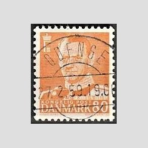 FRIMRKER DANMARK | 1952-53 - AFA 341 - Fr. IX 80 re orange - Lux Stemplet Odense