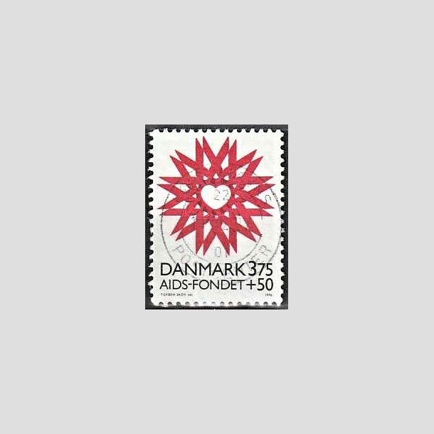 FRIMRKER DANMARK | 1996 - AFA 1130 - AIDS-Fondet - 3,75 Kr. + 50 re rd/sort - Pragt Stemplet