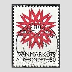 FRIMRKER DANMARK | 1996 - AFA 1130 - AIDS-Fondet - 3,75 Kr. + 50 re rd/sort - Pragt Stemplet