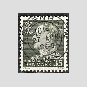 FRIMRKER DANMARK | 1961-62 - AFA 395 - Fr. IX 35 re mrkgrn - Lux Stemplet