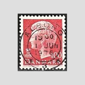 FRIMRKER DANMARK | 1976 - AFA 620 - Dronning Margrethe - 100 re rd - Pragt Stemplet lborg