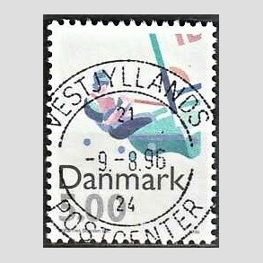 FRIM�RKER DANMARK | 1996 - AFA 1113 - Sport - 5,00 Kr. flerfarvet - Pragt Stemplet