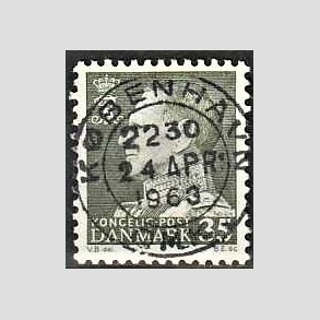 FRIMRKER DANMARK | 1961-62 - AFA 395 - Fr. IX 35 re mrkgrn - Lux Stemplet