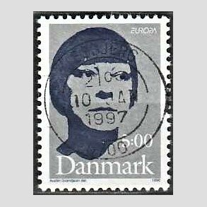 FRIM�RKER DANMARK | 1996 - AFA 1117 - Ber�mte kvinder - 5,00 kr. gr�/m�rkbl� - Pragt Stemplet Esbjerg