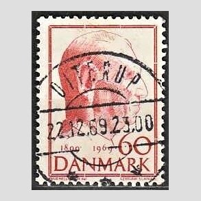 FRIM�RKER DANMARK | 1969 - AFA 481 - Fredrik IX 70 �r - 60 �re r�d - Pragt Stemplet Otterup