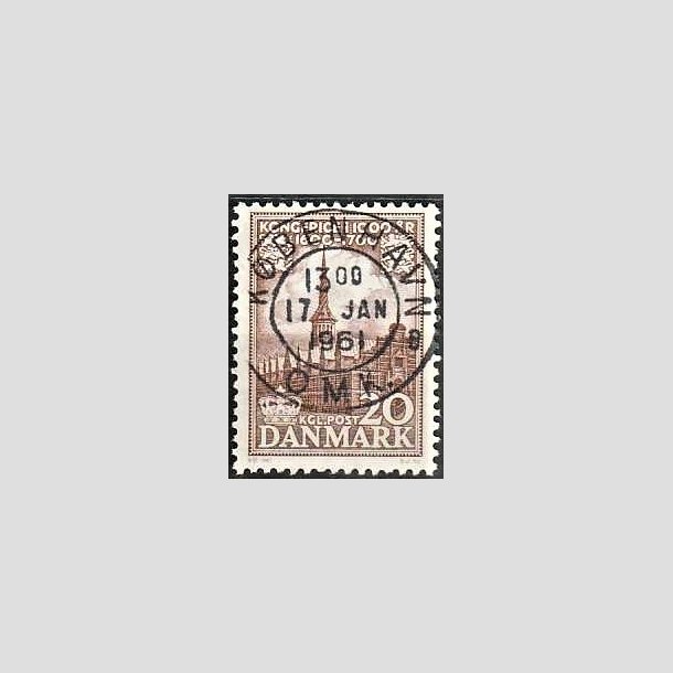 FRIMRKER DANMARK | 1953-56 - AFA 353 - Kongeriget 1000 r - 20 re brun - Pragt Stemplet "KBENHAVN"