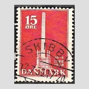 FRIM�RKER DANMARK | 1938 - AFA 244 - Stavnsb�ndet 15 �re r�d - Lux Stemplet