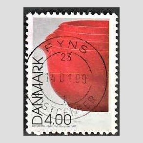 FRIM�RKER DANMARK | 1997 - AFA 1161 - Dansk design - 4,00 Kr. Margrethesk�le flerfarvet - Pragt Stemplet