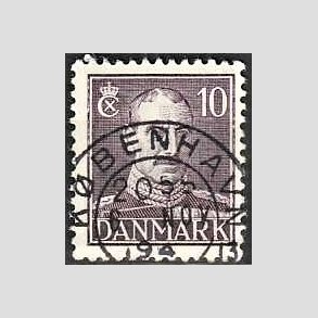 FRIMRKER DANMARK | 1942-44 - AFA 274 - Chr. X 10 re violet - Lux Stemplet