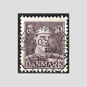 FRIMRKER DANMARK | 1942-44 - AFA 274 - Chr. X 10 re violet - Lux Stemplet