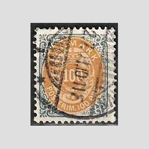 FRIM�RKER DANMARK | 1895 - AFA 31By - 100 �re gr�/gul omv. ramme - Stemplet
