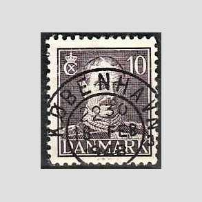 FRIMRKER DANMARK | 1942-44 - AFA 274 - Chr. X 10 re violet - Lux Stemplet