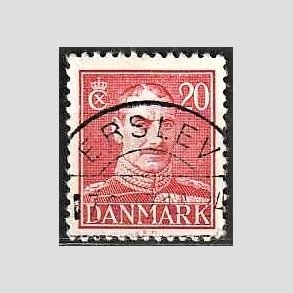 FRIMRKER DANMARK | 1942-44 - AFA 276 - Chr. X 20 re rd - Lux Stemplet Erslev