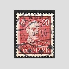 FRIMRKER DANMARK | 1942-44 - AFA 276 - Chr. X 20 re rd - Lux Stemplet