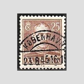 FRIMRKER DANMARK | 1942-44 - AFA 277 - Chr. X 25 re brun - Lux Stemplet 