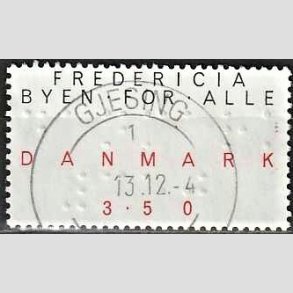 FRIMRKER DANMARK | 1990 - AFA 979 - Byen for alle - 3,50 Kr. sort/rd - Lux Stemplet
