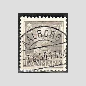 FRIMRKER DANMARK | 1945 - AFA 289 - Chr. X 50 re gr - Lux Stemplet Aalborg