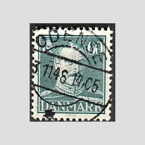 FRIMRKER DANMARK | 1944 - AFA 284 - Chr. X 60 re blgrn - Lux Stemplet 