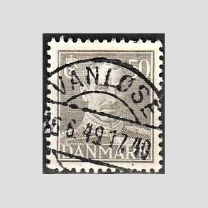 FRIMRKER DANMARK | 1945 - AFA 289 - Chr. X 50 re gr - Lux Stemplet Vanlse