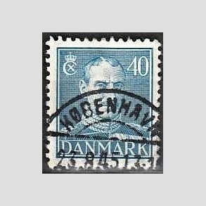 FRIMRKER DANMARK | 1942-44 - AFA 280 - Chr. X 40 re bl - Lux Stemplet
