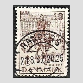 FRIM�RKER DANMARK | 1937 - AFA 240 - Chr. X 25 �re jubil�um 10 �re brun - Lux Stemplet Randers