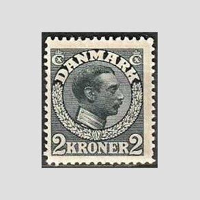 FRIMRKER DANMARK | 1913 - AFA 76 - Chr. X 2 Kroner skifergr - Ubrugt