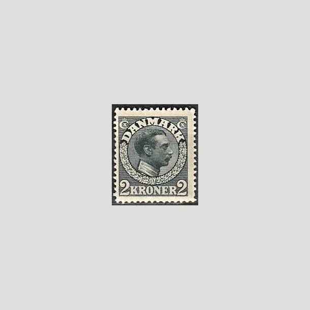 FRIMRKER DANMARK | 1913 - AFA 76 - Chr. X 2 Kroner skifergr - Ubrugt