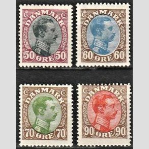 FRIMRKER DANMARK | 1918-20 - AFA 106,107,108,109 - Chr. X 50-90 re - Ubrugt