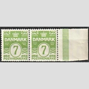 FRIMRKER DANMARK | 1926 - AFA 167 - 7 re lysgrn blgelinie i par - Postfrisk